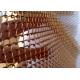 Corrosion Resistant Coil Metal Mesh Curtains Gold Color For Interior Decoration