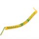 PUR yellow green spiral cable, spring wire, coil cable