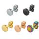 Hot Selling Classic Black Round cakes Stainless Steel Stud Earrings More size