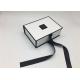 Recyclable Book Shape Jewelry Box / Folding Packaging Box With Ribbon Closure