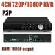 CCTV NVR 4Channels 720P 1080P Resolution 4CH Network Video Recorder P2P, PTZ, HDMI 1080P output Onvif NVR