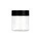 Clear 3oz Weed Jar Straight Sided 3.5g Dried Flower Glass Stash Jar