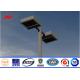 Round 6m Three Lamp Parking Light Poles / Commercial Outdoor Light Poles