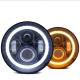 70W Motorcycle Angel Eyes Headlamp LED Headlight With High/Low Beam for Jeep Wrangler