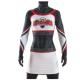 Breathable Rhinestones Cheerleader Crop Top And Skirt Red / White / Black Color