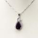 925 Silver Amethyst CZ Pendant and Silver Chain Necklace 18 Inches(PSJ0402)