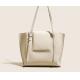 Armpit White Leather Tote Handbags BSCI Zip Top Tote Bag