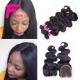 3 Bundles Brazilian Virgin Hair Weft Body Wave With Closure 7A Human Hair Bundles Weave