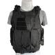 Safety Adjustable Black Vest Protective Jacket with Molle System in Polyester Fabric