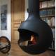 Hotel And Indoor Decorative Suspended Fireplace Wood Burning Steel Stove