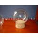 Ball shape glass lamp shade with wooden lid wholesale