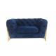 Blue Green Purple Velvet Tufted Sofa Couch Luxury Style With Metal Legs