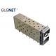 2 Ports Stacked SFP+ Cage Connector 2x1 Female Fiber PCB SFP Connector with EMI Gasket