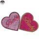 Heart Custom Embroidered Logo Patches , Cute Handmade Embroidered Patches