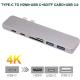 Type-C USB-C Hub Adapter For MacBook Pro SD/Micro SD CardReader Dual USB 3.0 Polt and  Type-C USB3.1 hub