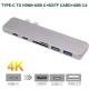 USB Type-C HUB Adapter, 7-in-1 Multi Port Dongle for 2016 and Later MacBook Pro 13” and 15” with 4K , Thunderbolt 3