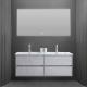 2 Sinks 120cm Mirrored Bathroom Vanity With Sink Wall Mounted