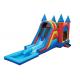 EN71 Huge Children Bouncy Castles Inflatable Double Slide With Pool