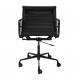 Swivel / Backward Ribbed Leather Office Chair , Charles Style Ribbed Conference Chair