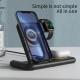 2022 New Arrival Transparent 3 In 1 Charging Dock Foldable 3 In 1 Wireless Charger For Apple