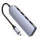ABS Multi USB Type C Adapter Hub with 4 USB 3.0 Ports Compat Portable