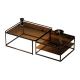 Home Apartment New Square Glass Coffee Table Set With Light