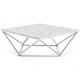 Unique Diamond shaped Stainless Steel Base Marble Top Console Coffee Tape