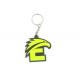 Eco - Friendly PVC Soft Custom Shaped Keyrings Yellow Eagle Shape Key Chain