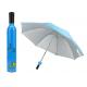 Blue Bottle Shaped Umbrella , Manual Open Umbrella That Folds Upward Promotional
