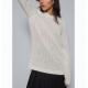Full Cotton White Knit Pullover Sweater Lightweight Mesh Pointelle Dry Clean Only
