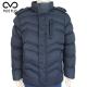 Durable Windproof Mens Blue Padded Jacket With Detachable Hoody
