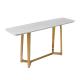 Rectanagle Stick SS Marble Top Console Table 2.4 Meter Long