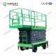 9 Meters High Aerial Work Scissors Lift Platform 1000Kg Loading Capacity In Green