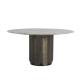 Bronze Marble Top Round Table Matte Marble Top Dining Table Set 6 Seater