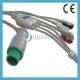 Mennen One piece 3-lead ECG Cable with leadwires