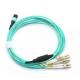 Indoor FTTH Optic Fiber Patch Cord MPO To 8 Cores DX LC/UPC Om3 MM