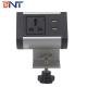 Boente Super Mini 6.56 Ft Cord 1 Universal Power and 2 USB-A Silver  Clip On Desk Edge Electrical Power Socket Control