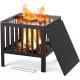 Square Metal Wood Burning Firepit Your Ultimate Fireplace for Camping and Outdoor Fun