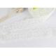Floral Bridal Embroidered Lace Trim For Wedding Dress , White Cotton Net Lace