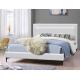 Modern Wingback Headboard Bed Frame Upholstered Queen Size With Metal Feet