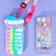 Travel Friendly Play Makeup Kit Kids Cosmetic Set  With Silicone Pop It Purse