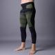 Men running pants with compression, black color with green.   Xll003