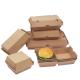 Foldable Kraft Paper Brown Burger Box Oil Proof Take Away Packaging