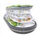 Supermarket Hypermarket Color Steel Multideck Vertical Annular Open Chiller Showcase For Fresh Food Beverage Meat Dairy