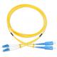 Yellow 125um Duplex Fiber Optic Patch Cord PVC LSZH Material