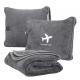 Custom Logo Embroidery Travel Blanket and Pillow Set for Comfortable Airplane Travel