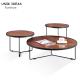 Easy Installation Wooden Top Coffee Tables 3 Round Table Metal Frame ODM