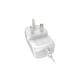 White / Black Wall Mount Power Adapter With Universal Plug , 24V 0.5A / 12V 1.5A