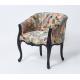 Elegant black oak  Wood Frame French Style Chair Crazy birds Fabric Antique Armchair Accent chair
