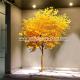Plastic Plant Yellow Leaves Artificial  Evergreen Trees / Restaurant Decor Fake Brich Tree